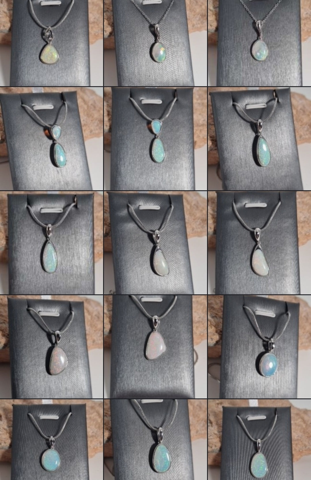 Solid Opal Silver Pendants