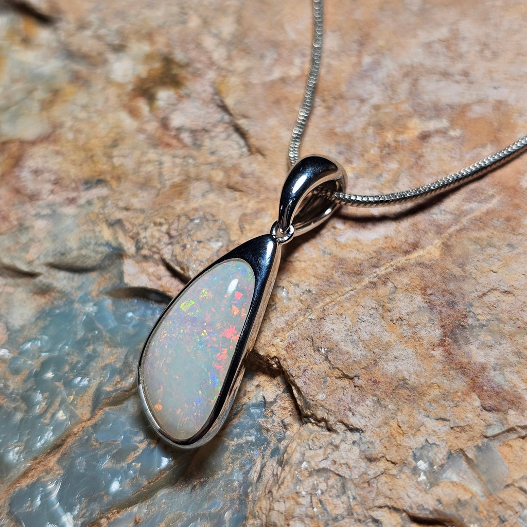 2.55ct White Opal in Sterling Silver - Luigi Opal