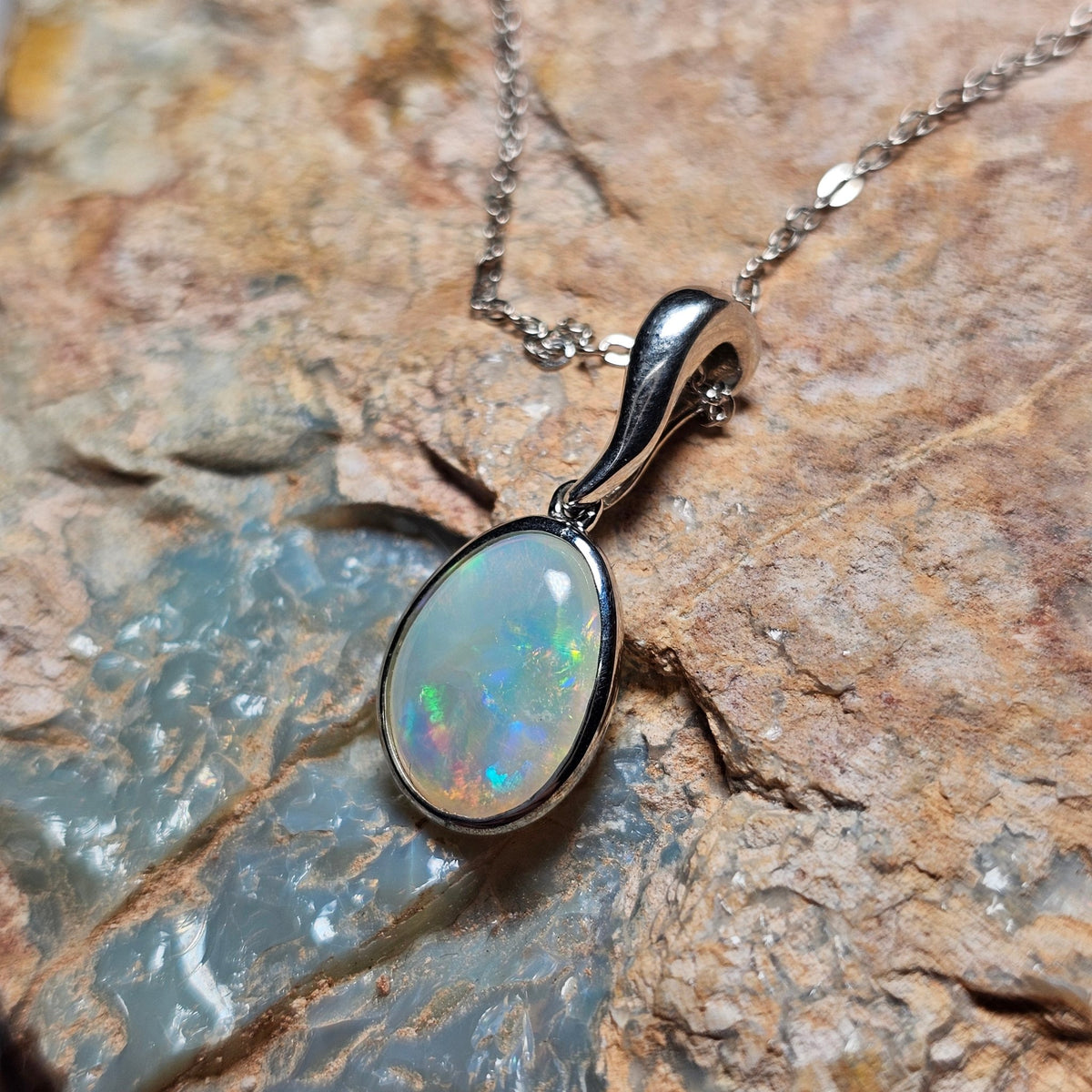 2ct Solid Opal in Sterling Silver - Luigi Opal
