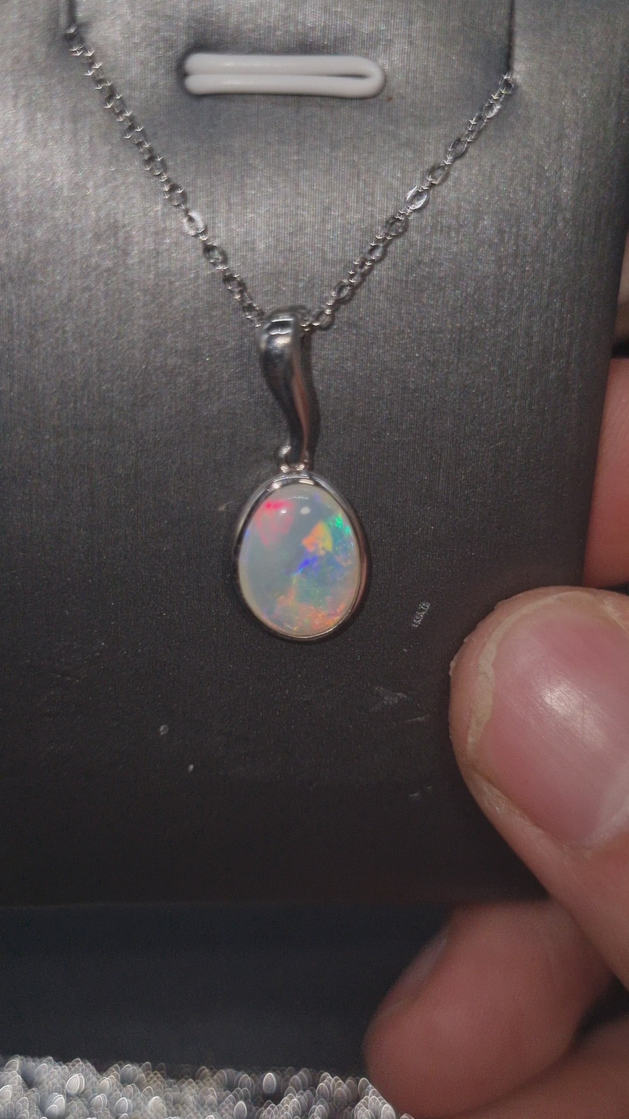 2ct Solid Opal in Sterling Silver