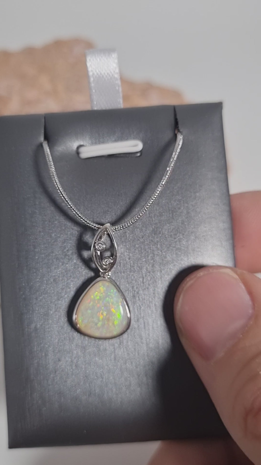 2ct Solid Opal in Sterling Silver