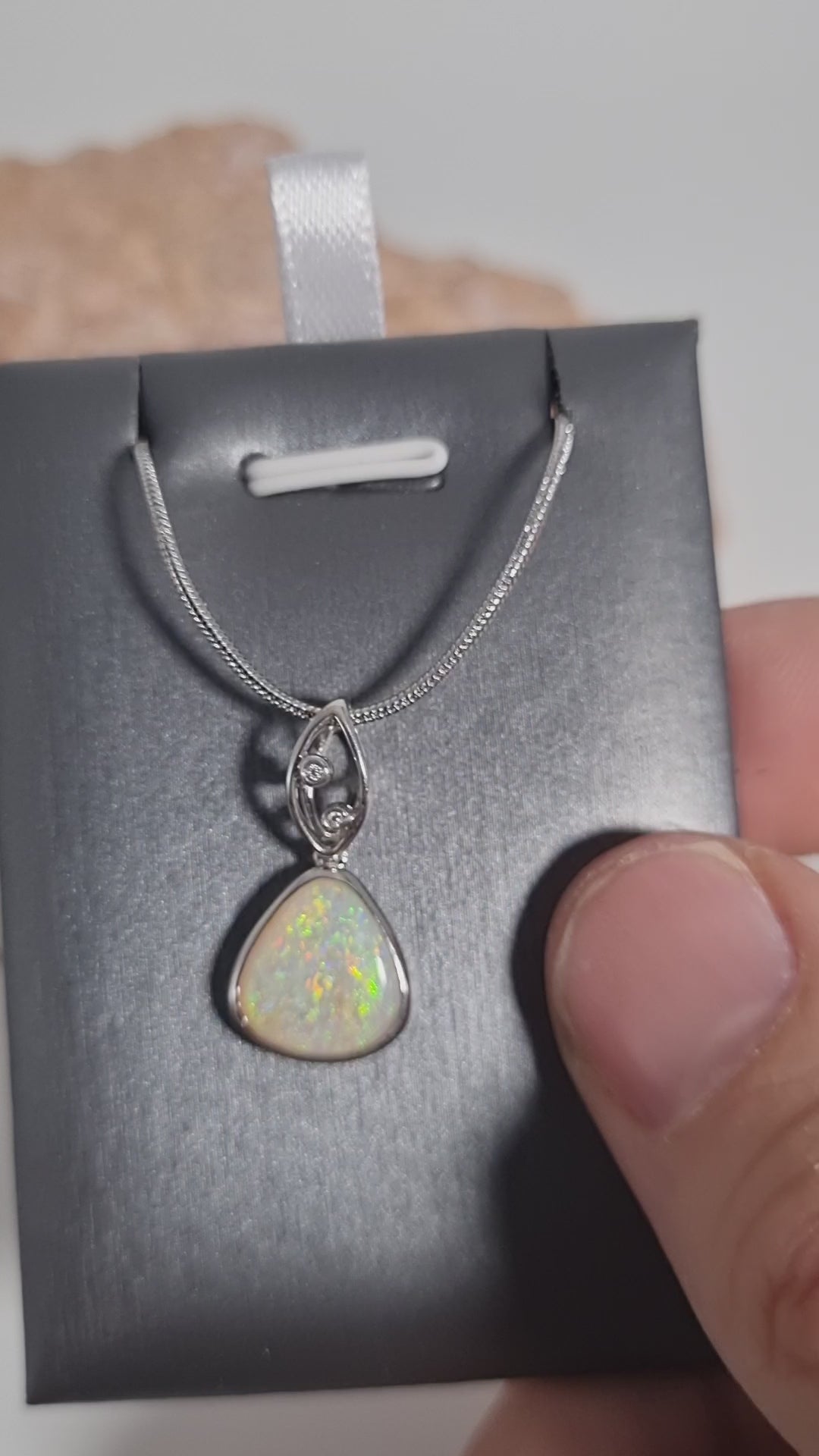 2ct Solid Opal in Sterling Silver
