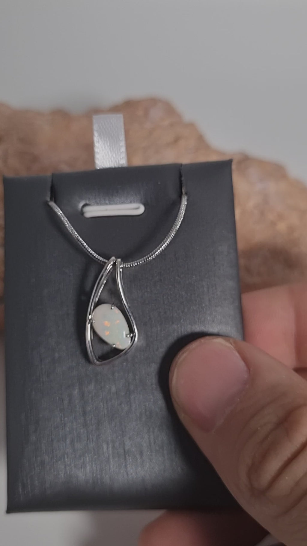 1ct Solid Opal in Sterling Silver