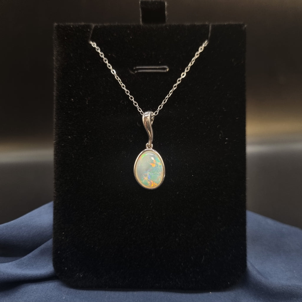 2ct Solid Opal in Sterling Silver
