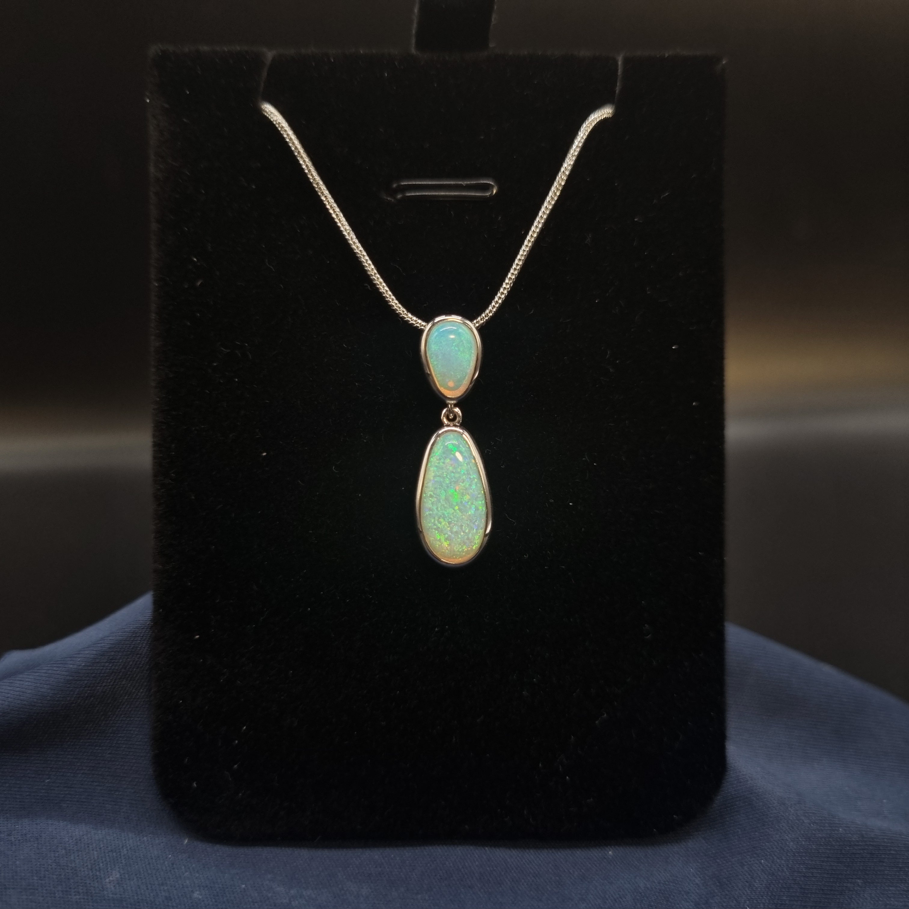 2.4ct Double Solid Opal Pendant in Sterling Silver