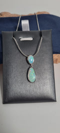 2.4ct Double Solid Opal Pendant in 925 Silver