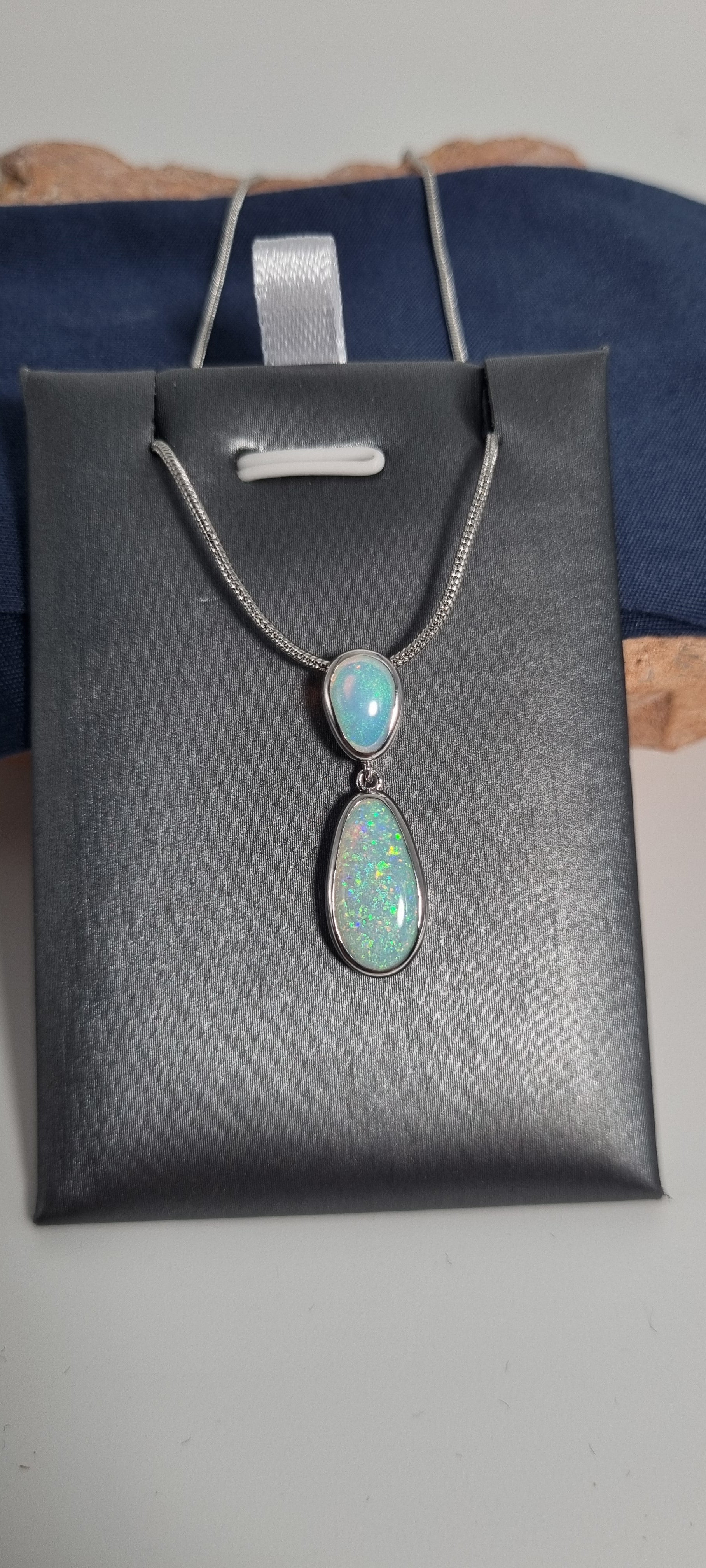 2.4ct Double Solid Opal Pendant in 925 Silver