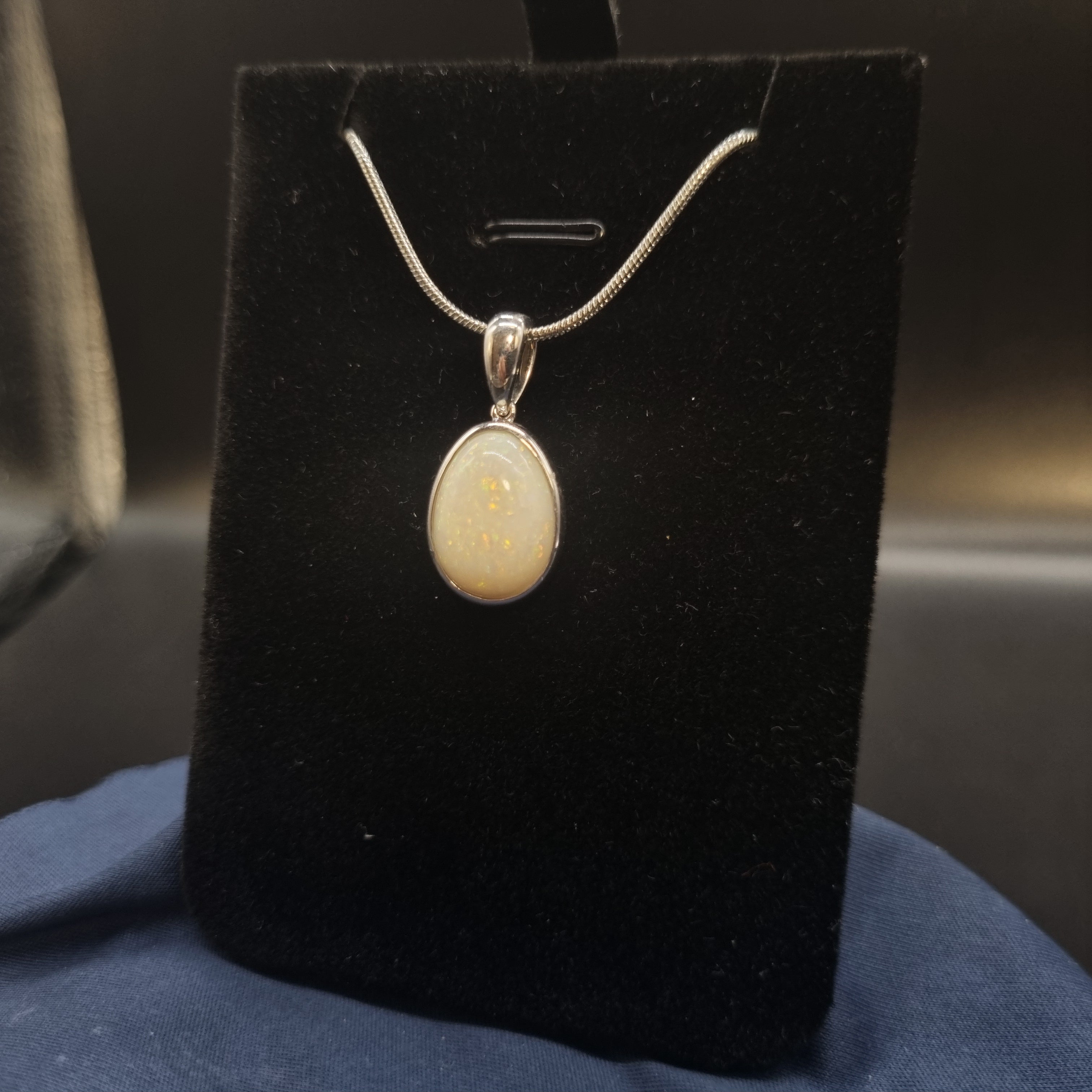 5.7ct Solid Opal in Sterling Silver