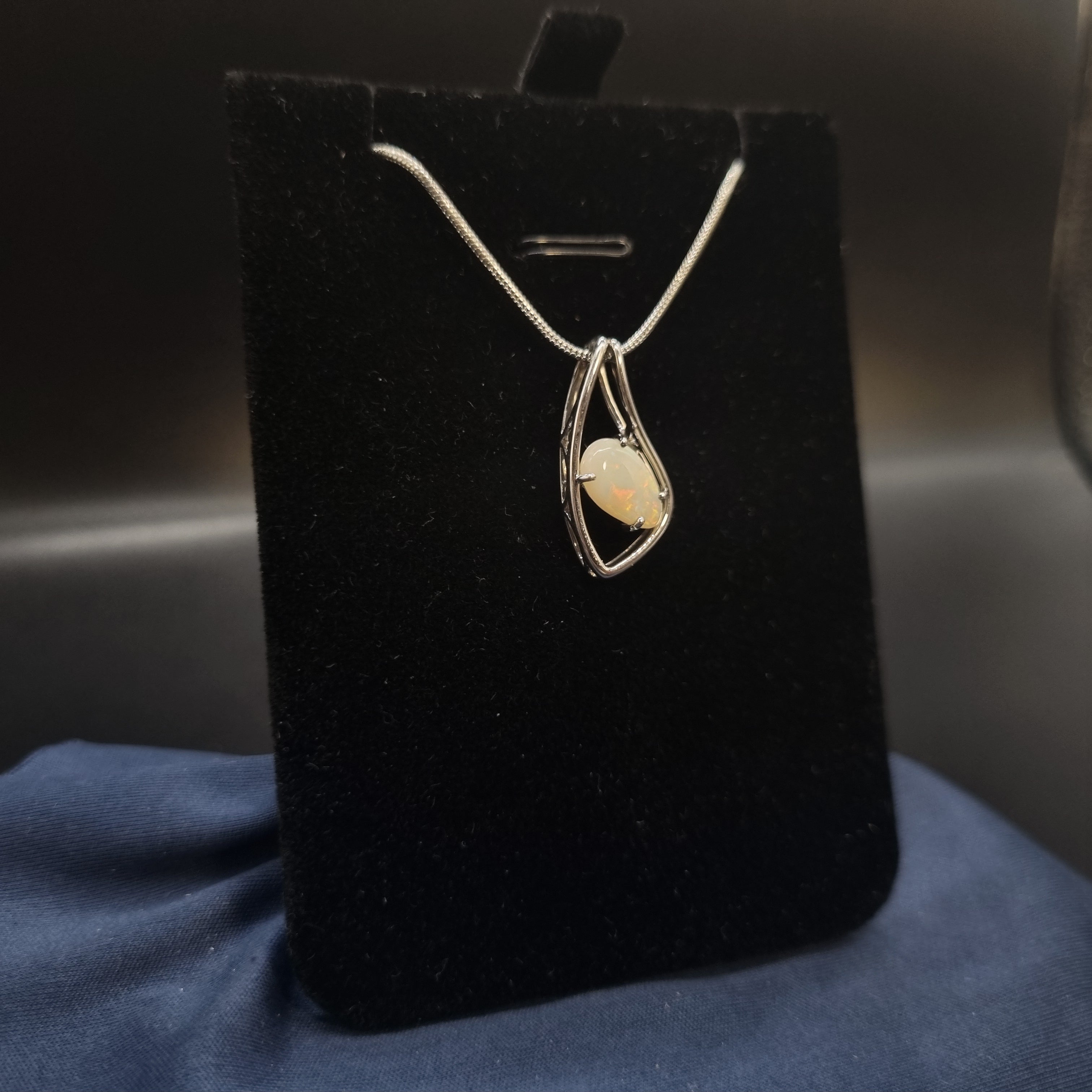1ct Solid Opal in Sterling Silver