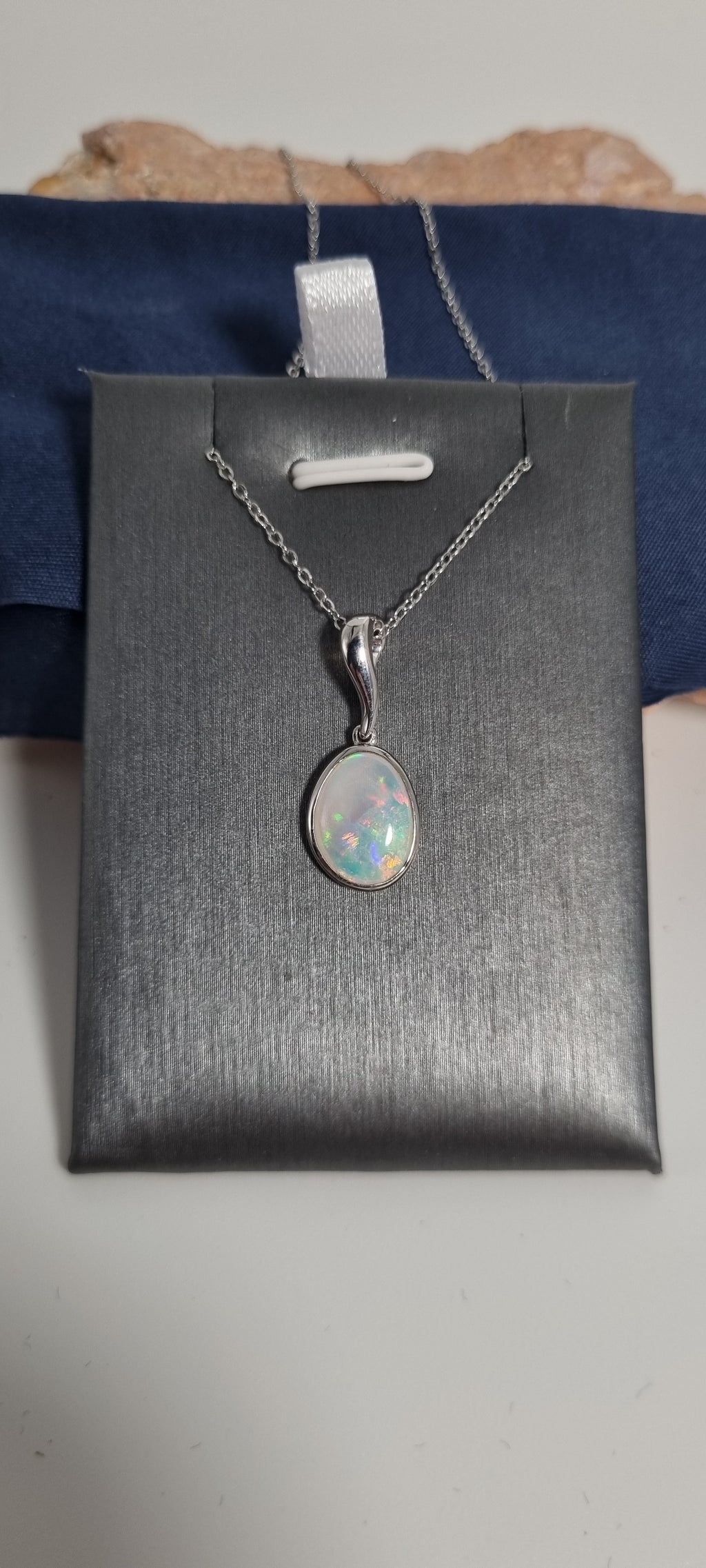 2ct Solid Opal in 925 Silver