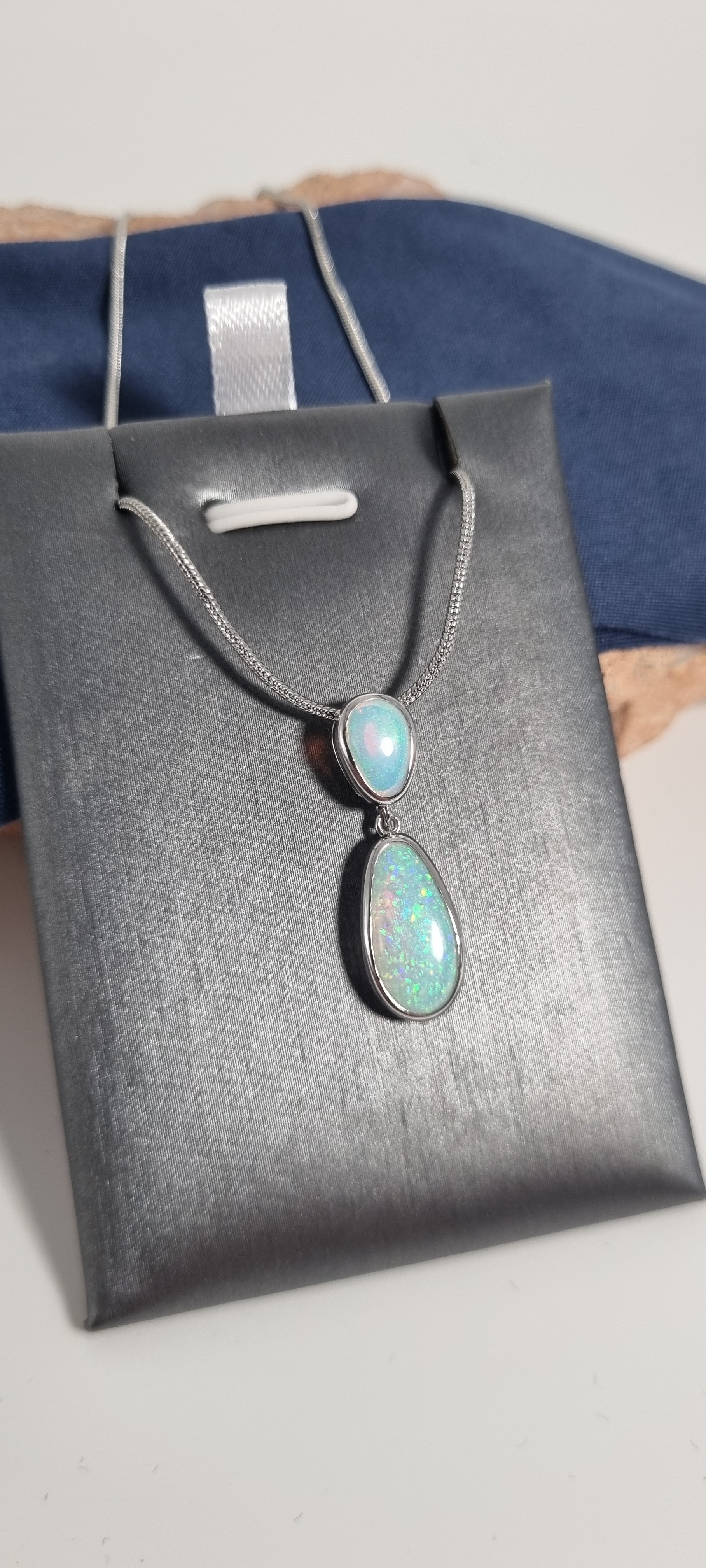2.4ct Double Solid Opal Pendant in 925 Silver