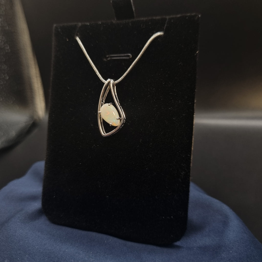 1ct Solid Opal in Sterling Silver