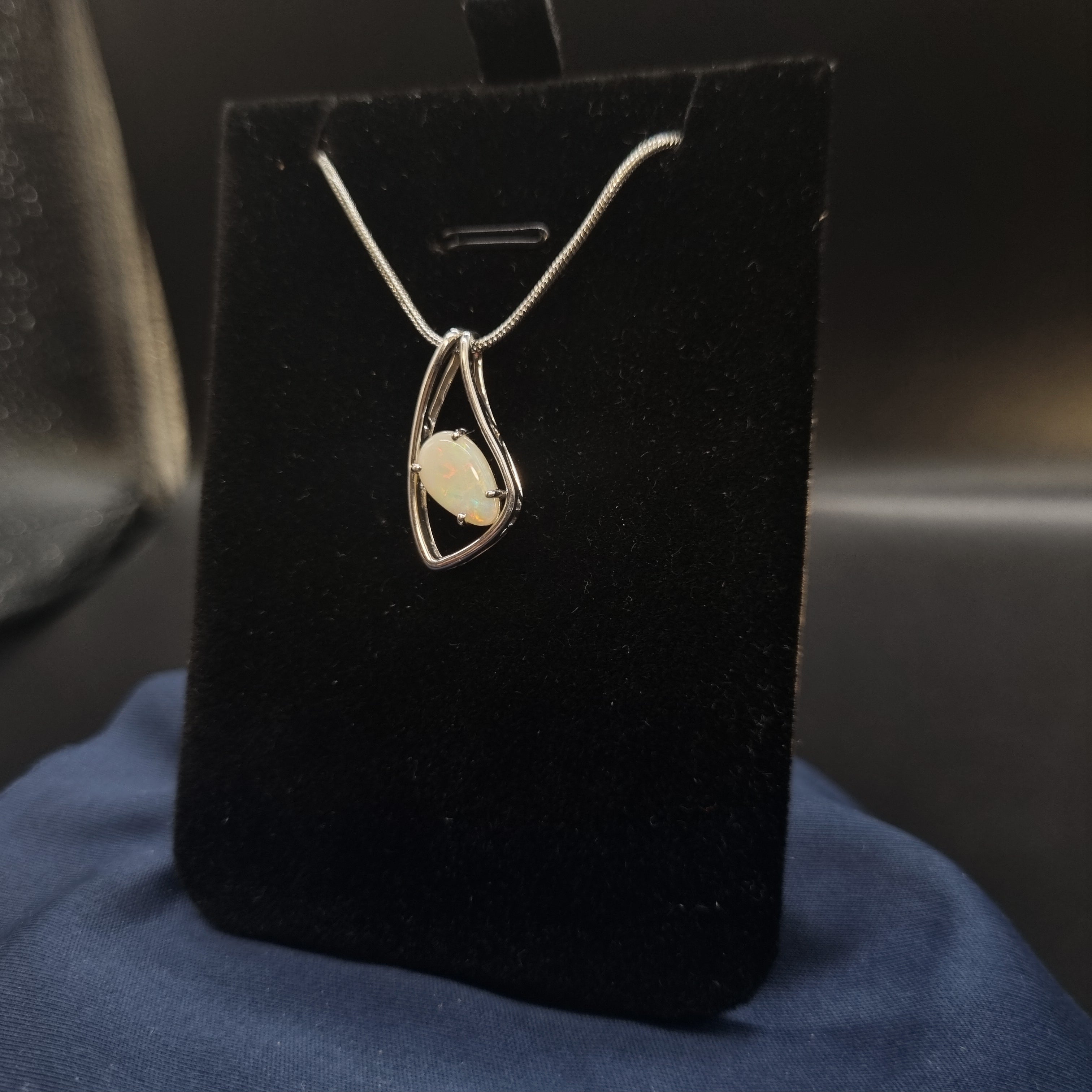 1ct Solid Opal in Sterling Silver