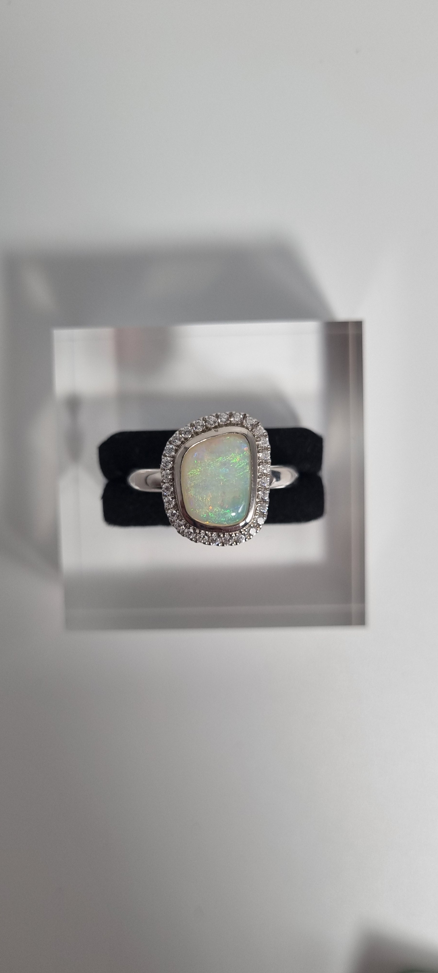 1.9ct Solid Crystal Opal w/Zirconia