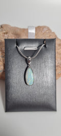 Solid semi crystal opal pendant silver 925