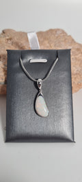 Solid white opal pendant Silver 925