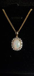 2.6ct Solid Opal in 9k Gold w/Zirconia