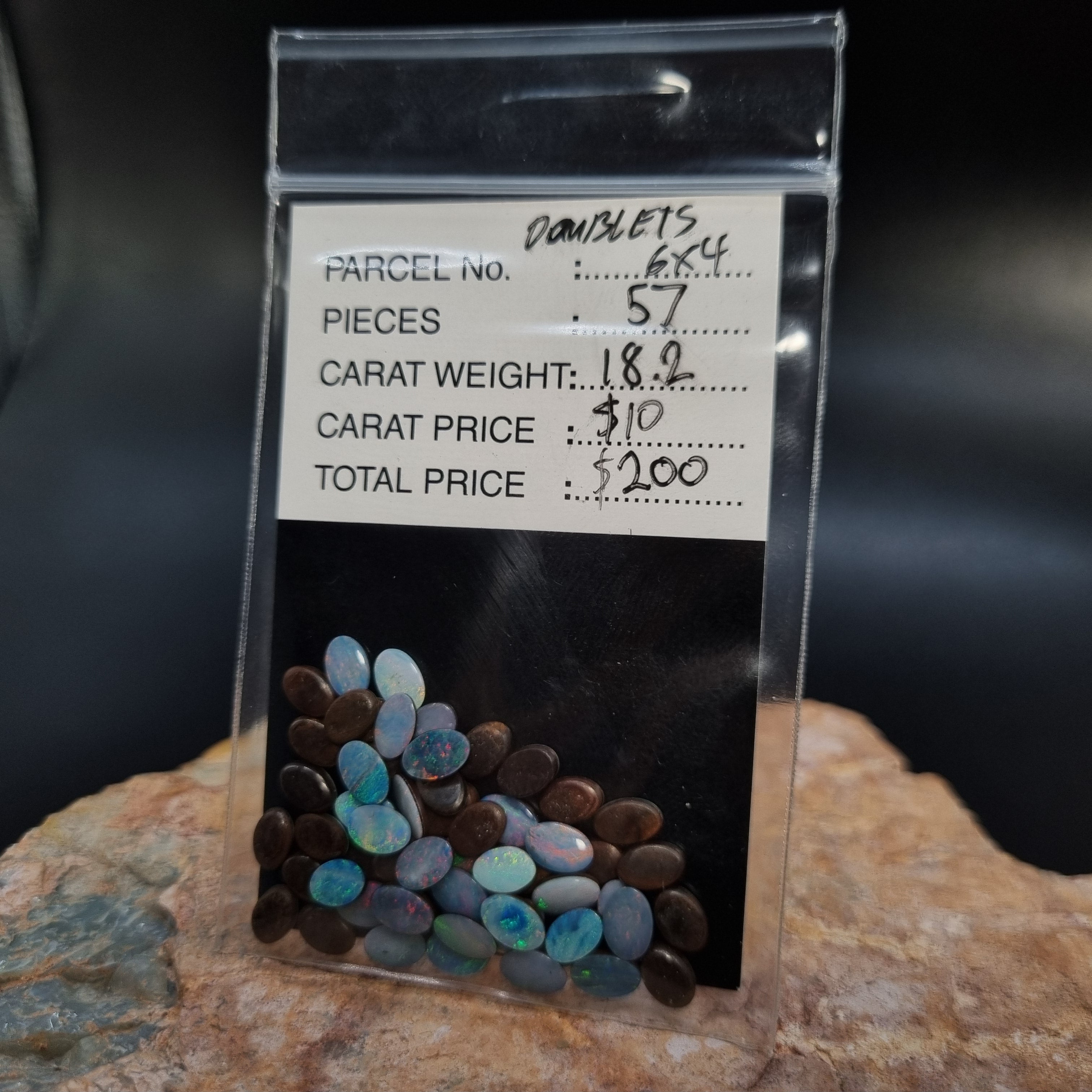 Bulk package 6x4 Doublet Opal