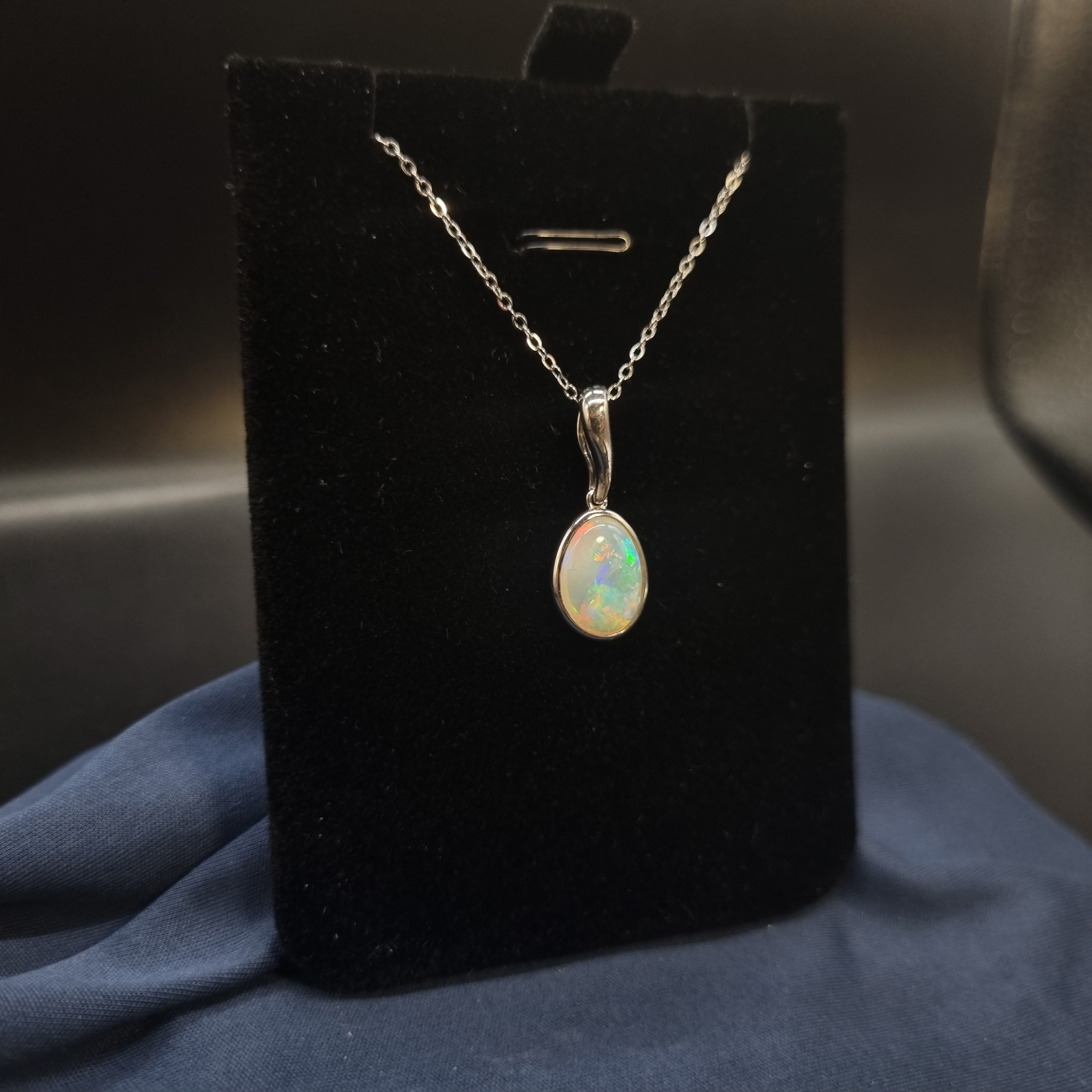 2ct Solid Opal in Sterling Silver