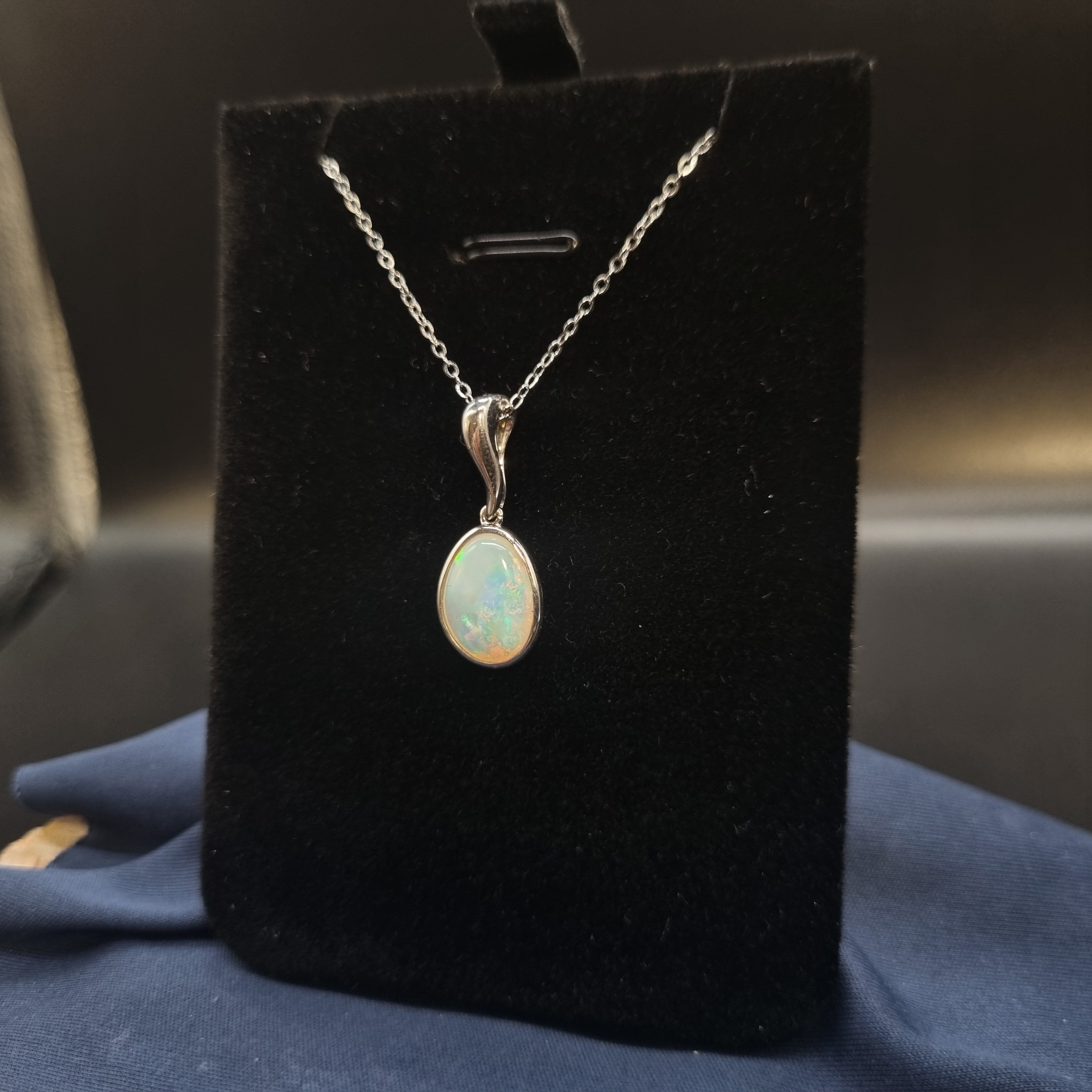 2ct Solid Opal in Sterling Silver