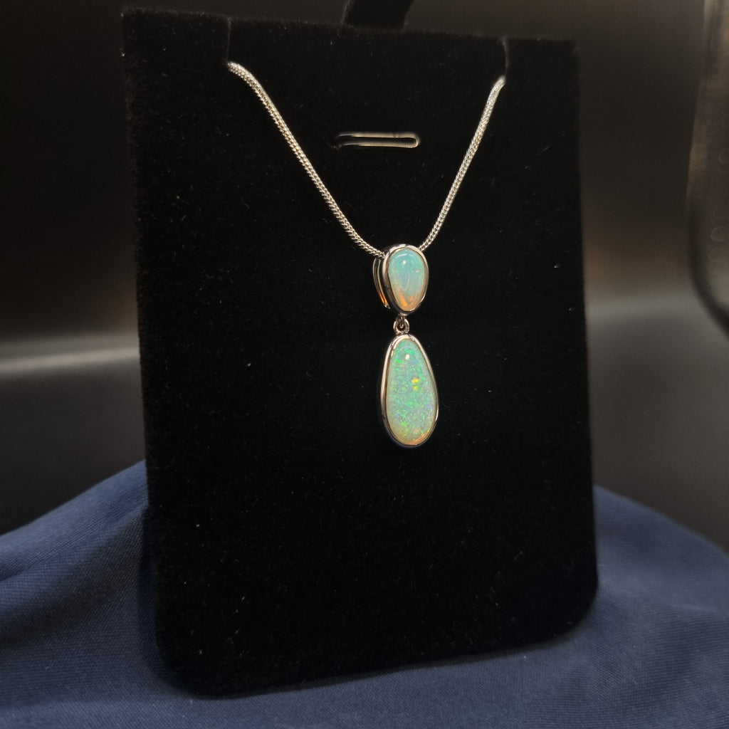 2.4ct Double Solid Opal Pendant in Sterling Silver