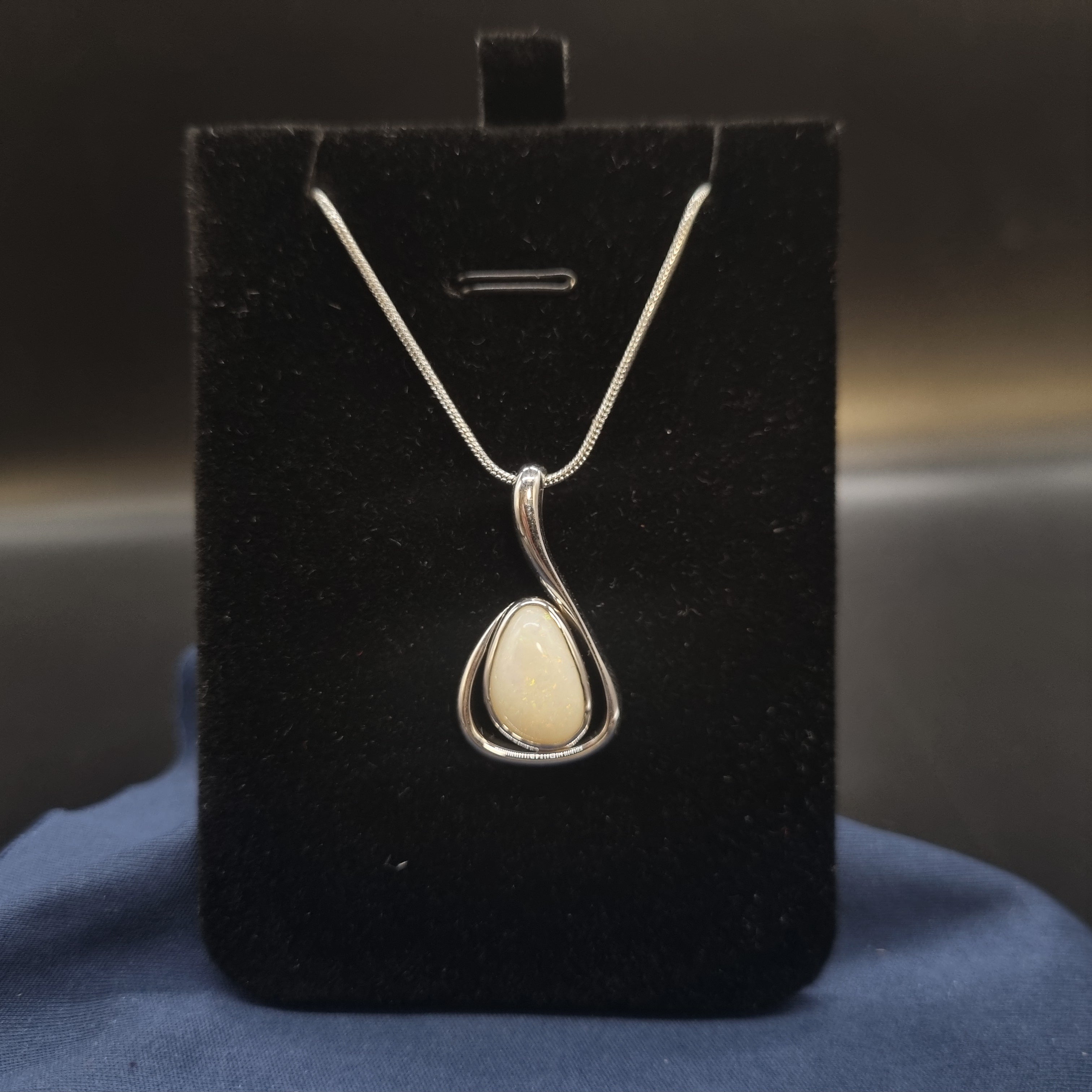 3ct Solid Opal in Sterling Silver