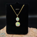 3.5ct Double solid Crystal Opal in 9k Gold