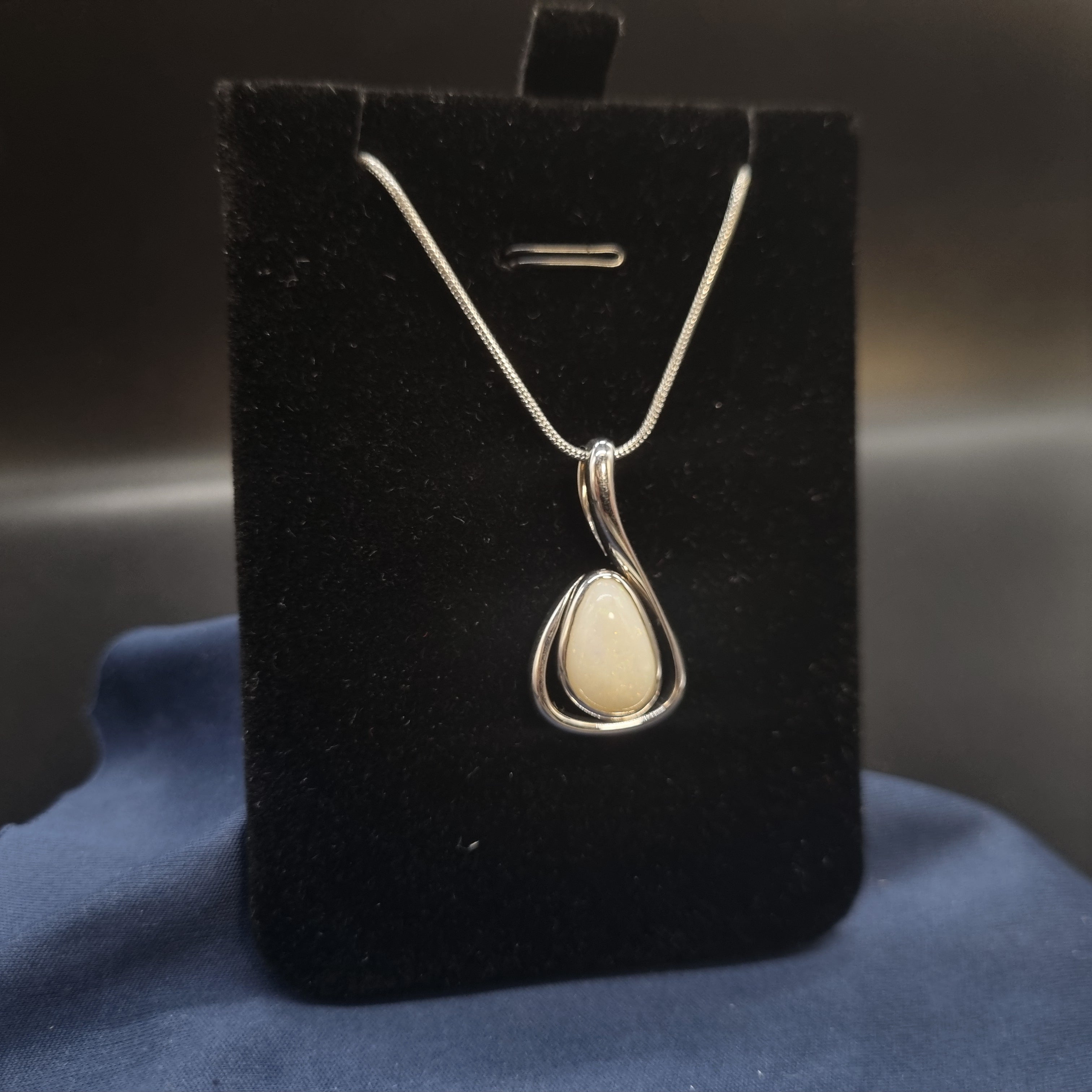 3ct Solid Opal in Sterling Silver