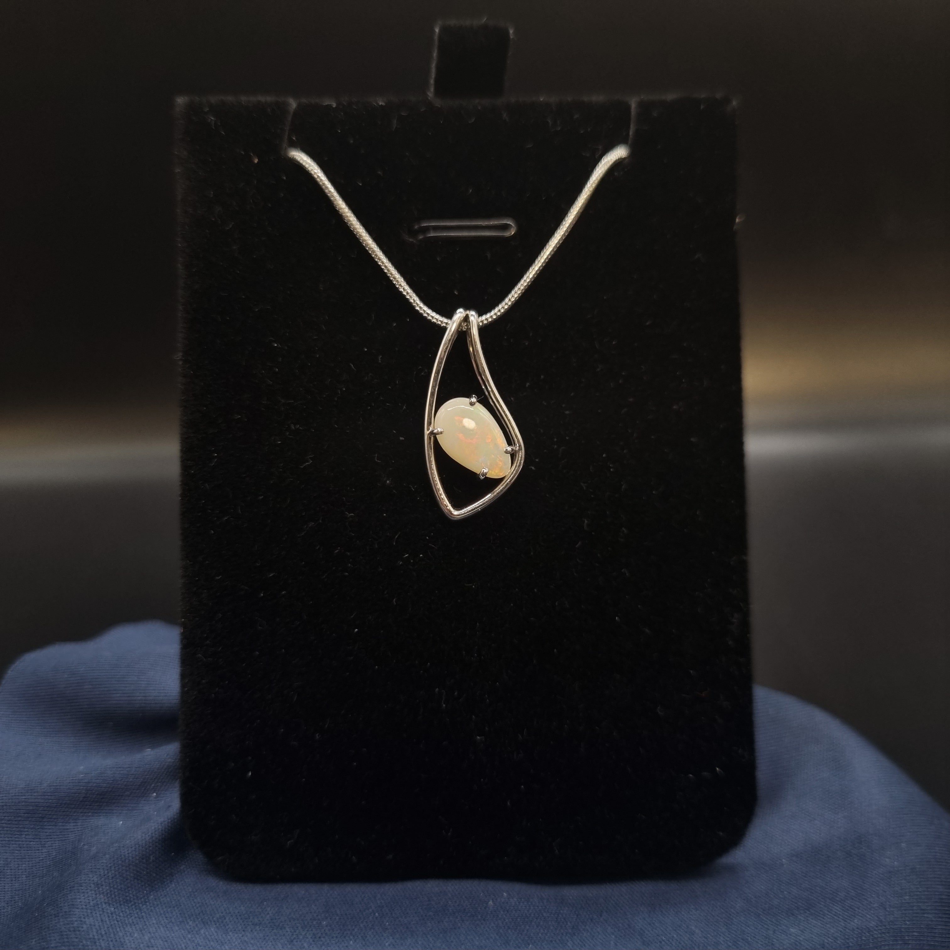 1ct Solid Opal in Sterling Silver