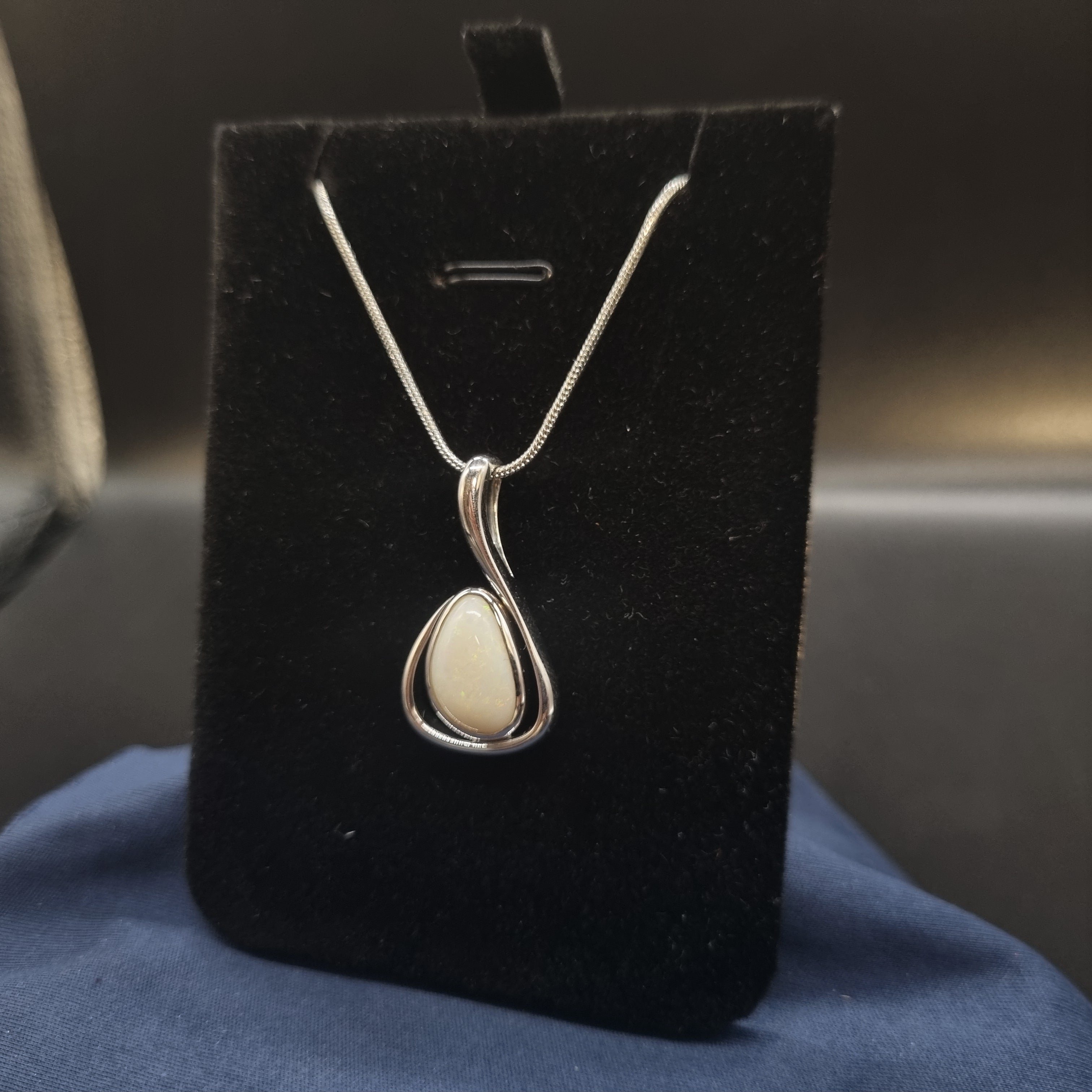 3ct Solid Opal in Sterling Silver