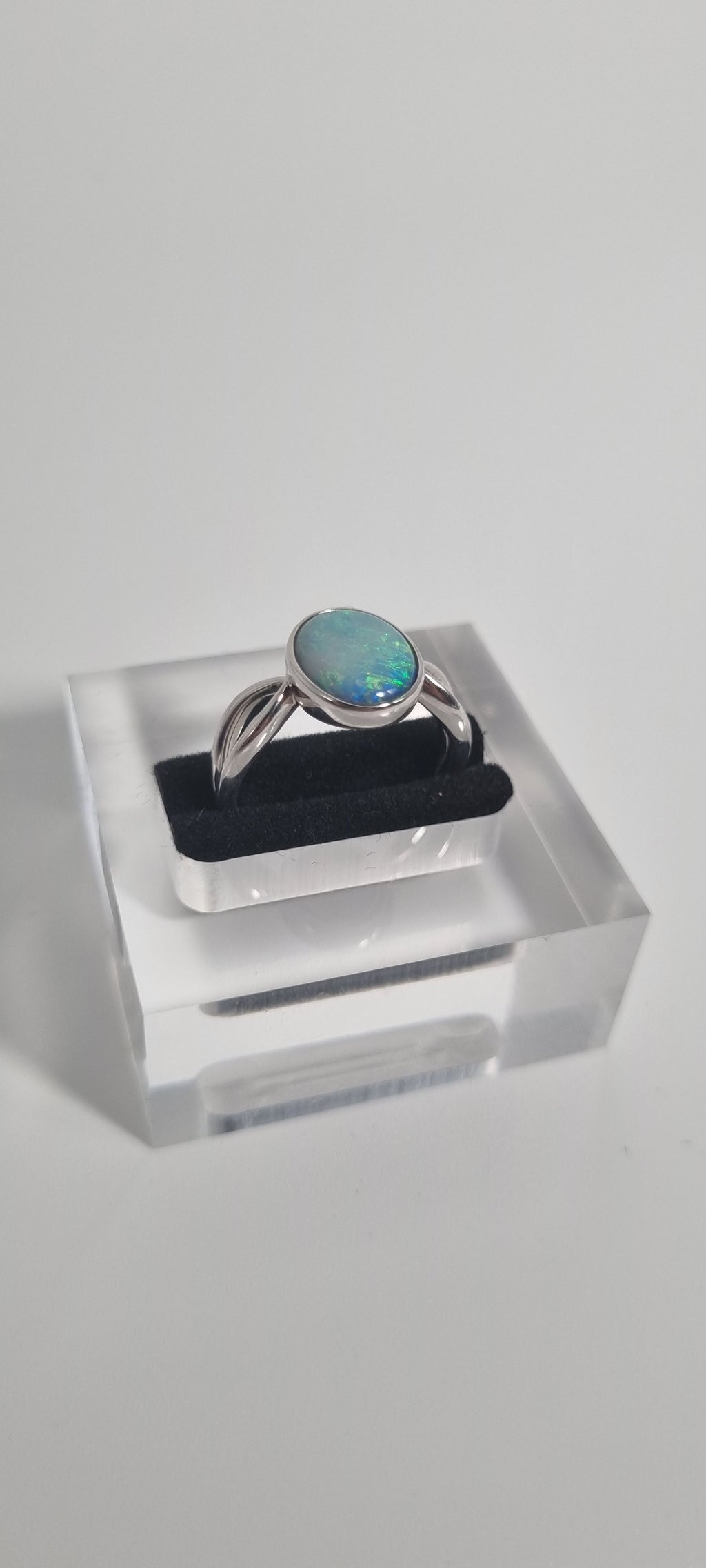 Doublet opal ring silver 925