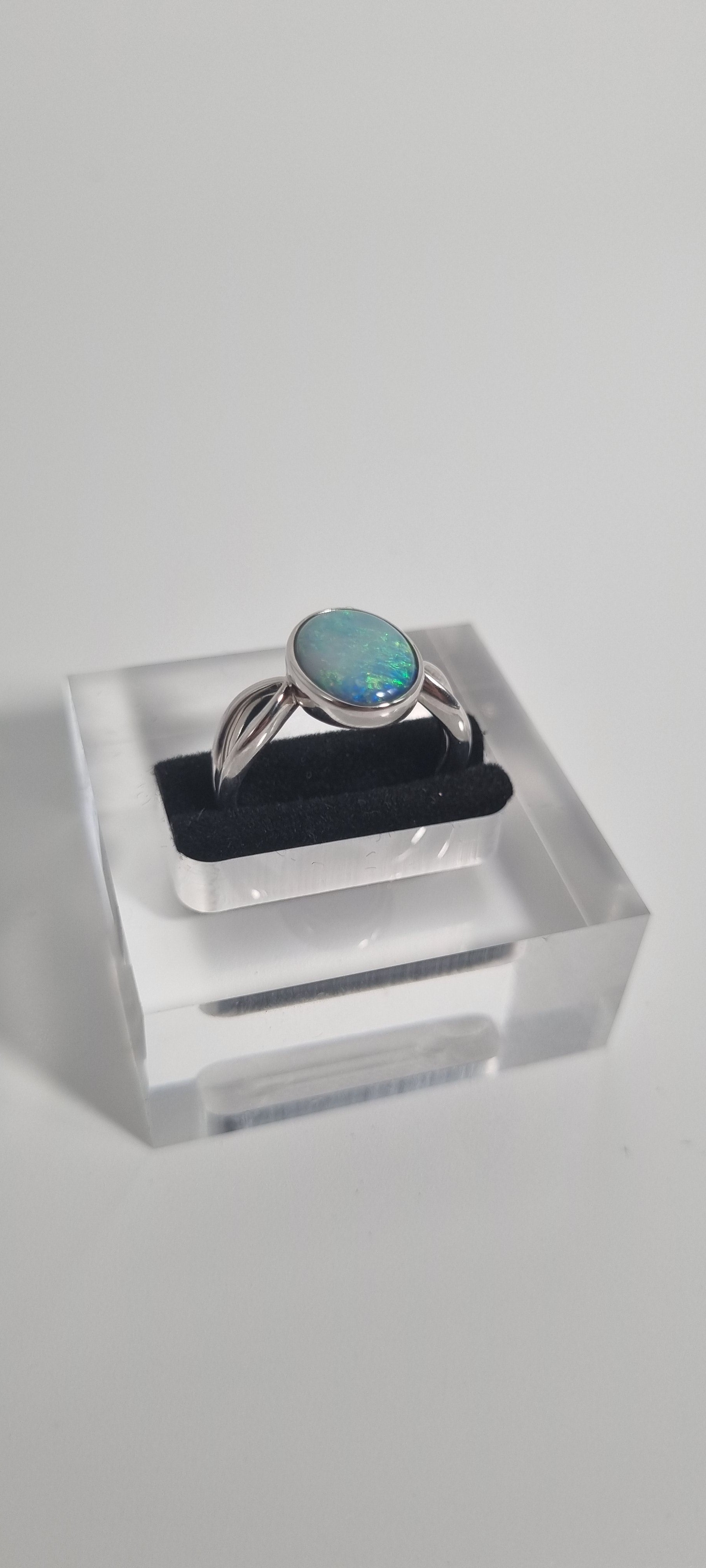 Doublet opal ring silver 925